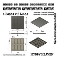 Square and Rectangle Movement Trays Adapters for Tabletop Games
