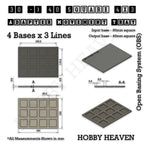Technical drawing of the 30 to 40 mm square adapter, 4 × 3 formation: 164 × 124 mm overall, 4.8 mm tall.