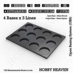 Round to Square Movement Trays Adapters for Tabletop Games