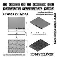 Round to Square Movement Trays Adapters for Tabletop Games
