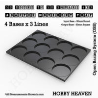 Round to Square Movement Trays Adapters for Tabletop Games
