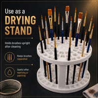 Brush holder used as a drying stand, keeping brushes upright and separated after washing or painting
