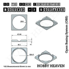 Round to Square Bases Shape and Size Converters 3d Print Full Range