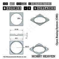 Round to Square Bases Shape and Size Converters 3d Print Full Range
