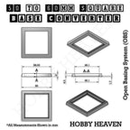 Square to Square Bases Size Converters 3d Print Full Range