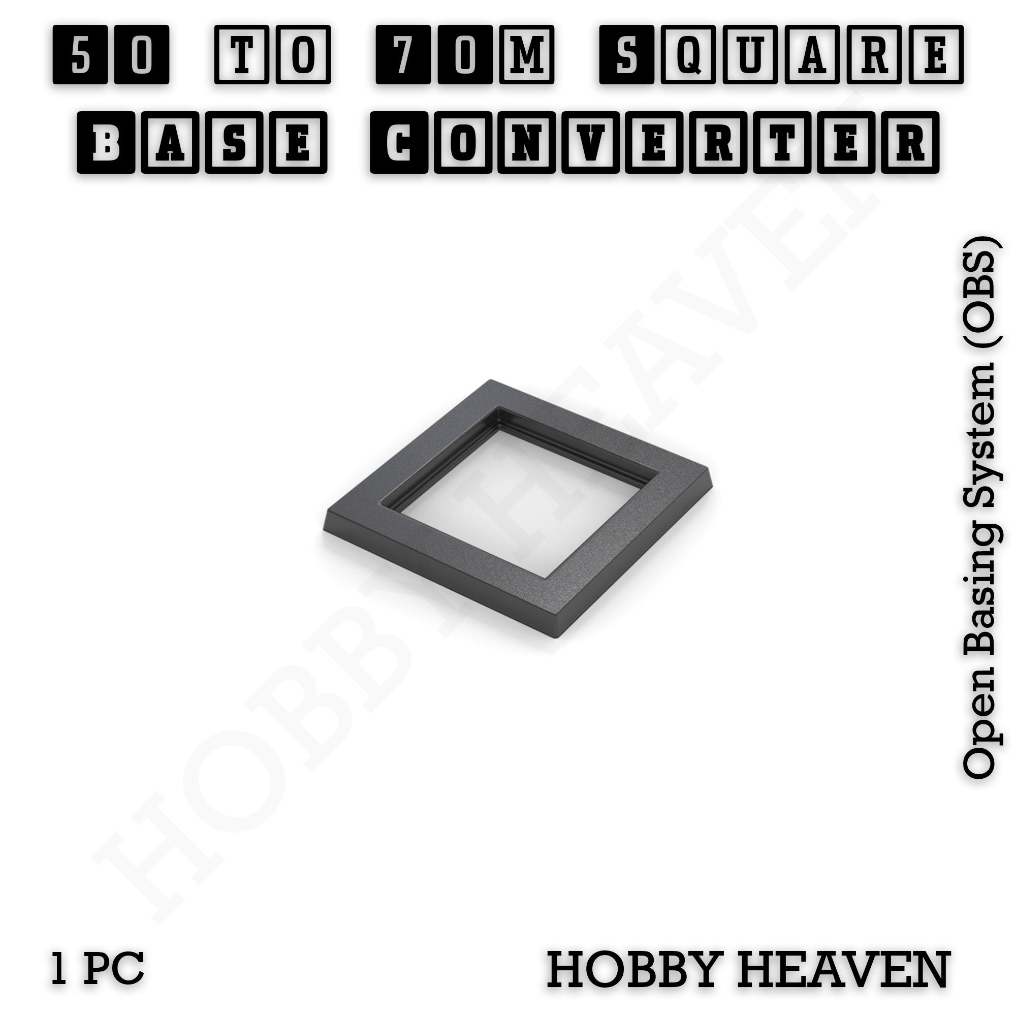 Square to Square Bases Size Converters 3d Print Full Range