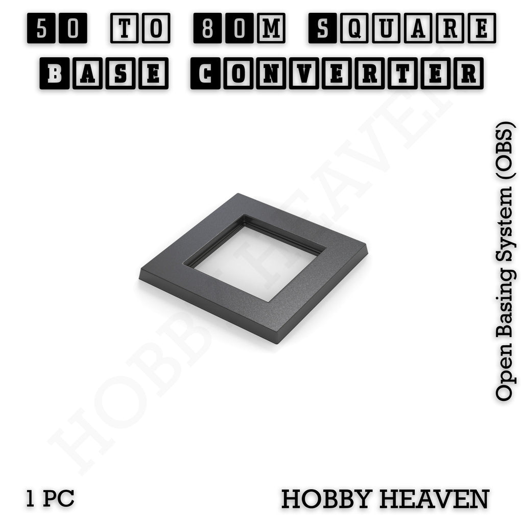 Square to Square Bases Size Converters 3d Print Full Range