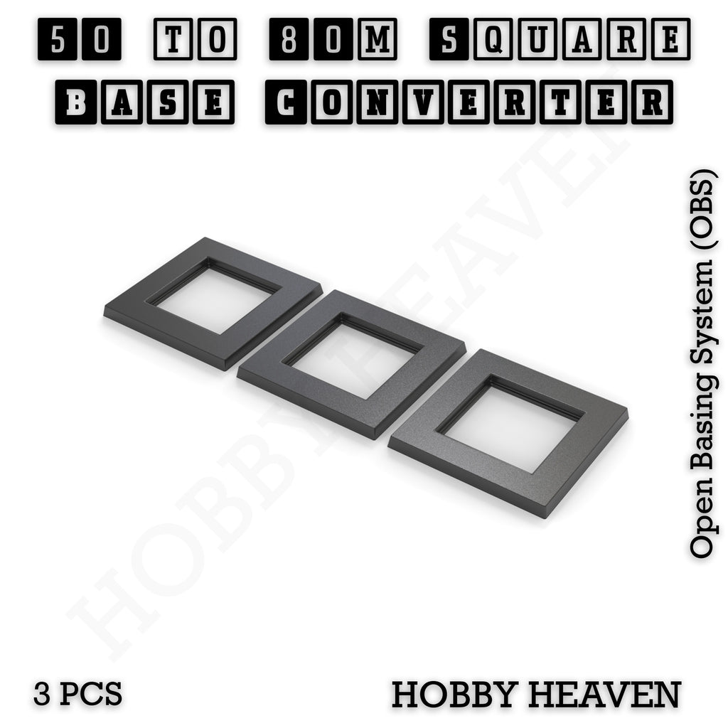Square to Square Bases Size Converters 3d Print Full Range