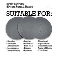 Examples of use 80mm round bases
