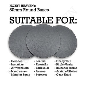 Examples of use 80mm round bases