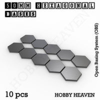 Hexagonal Bases 10mm to 200mm 3d Print Full Range Tabletop Games
