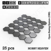 Hexagonal Bases 10mm to 200mm 3d Print Full Range Tabletop Games
