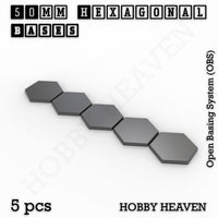 Hexagonal Bases 10mm to 200mm 3d Print Full Range Tabletop Games
