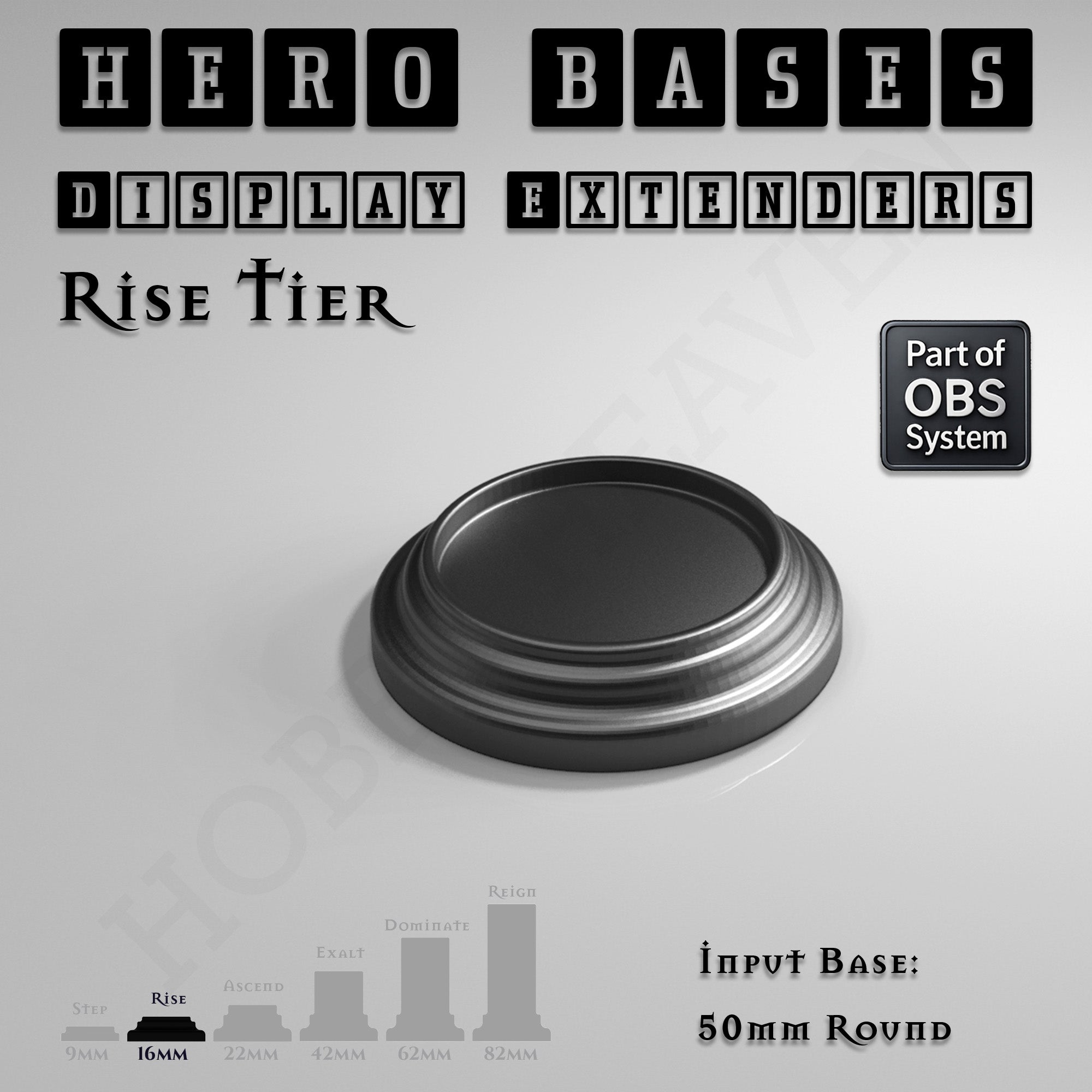 Hero Bases Display Extenders | Round and Ovals | Convert Gaming Bases to Display Bases & Plinths