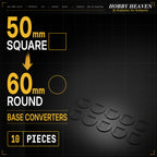 Square to Round Base Converters 3D Print Full Range