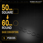 Square to Round Base Converters 3D Print Full Range