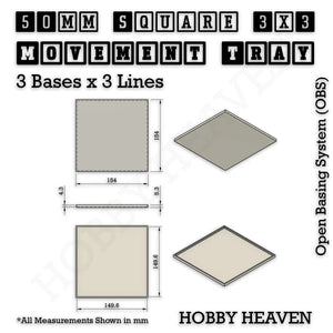 Square and Rectangle Movement Trays for Tabletop Games | Warhammer Compatible | Full Range