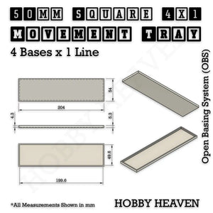 Square and Rectangle Movement Trays for Tabletop Games | Warhammer Compatible | Full Range