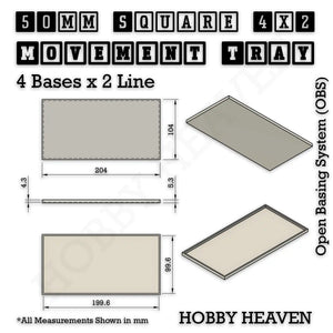 Square and Rectangle Movement Trays for Tabletop Games | Warhammer Compatible | Full Range