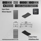 Square to Rectangle Bases Size Converters 3d Print Full Range