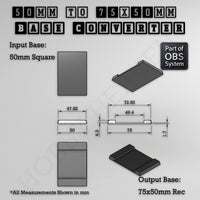 Square to Rectangle Bases Size Converters 3d Print Full Range
