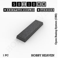 Rectangle Bases Range Sizes - 20x15mm to 75x25mm Small Sizes 3d Print Full Range Tabletop Games
