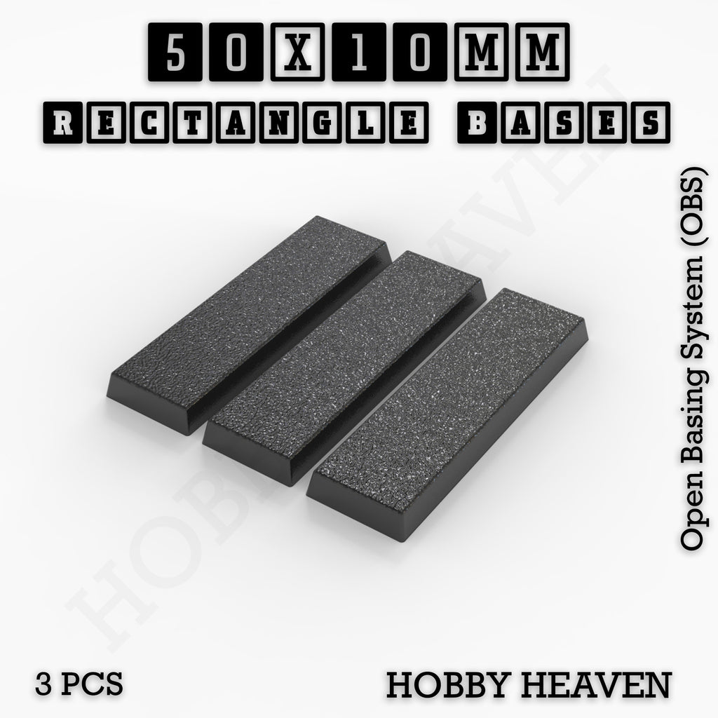Rectangle Bases Range Sizes - 75x30mm to 125x40mm Medium Sizes 3d Print Full Range Tabletop Games