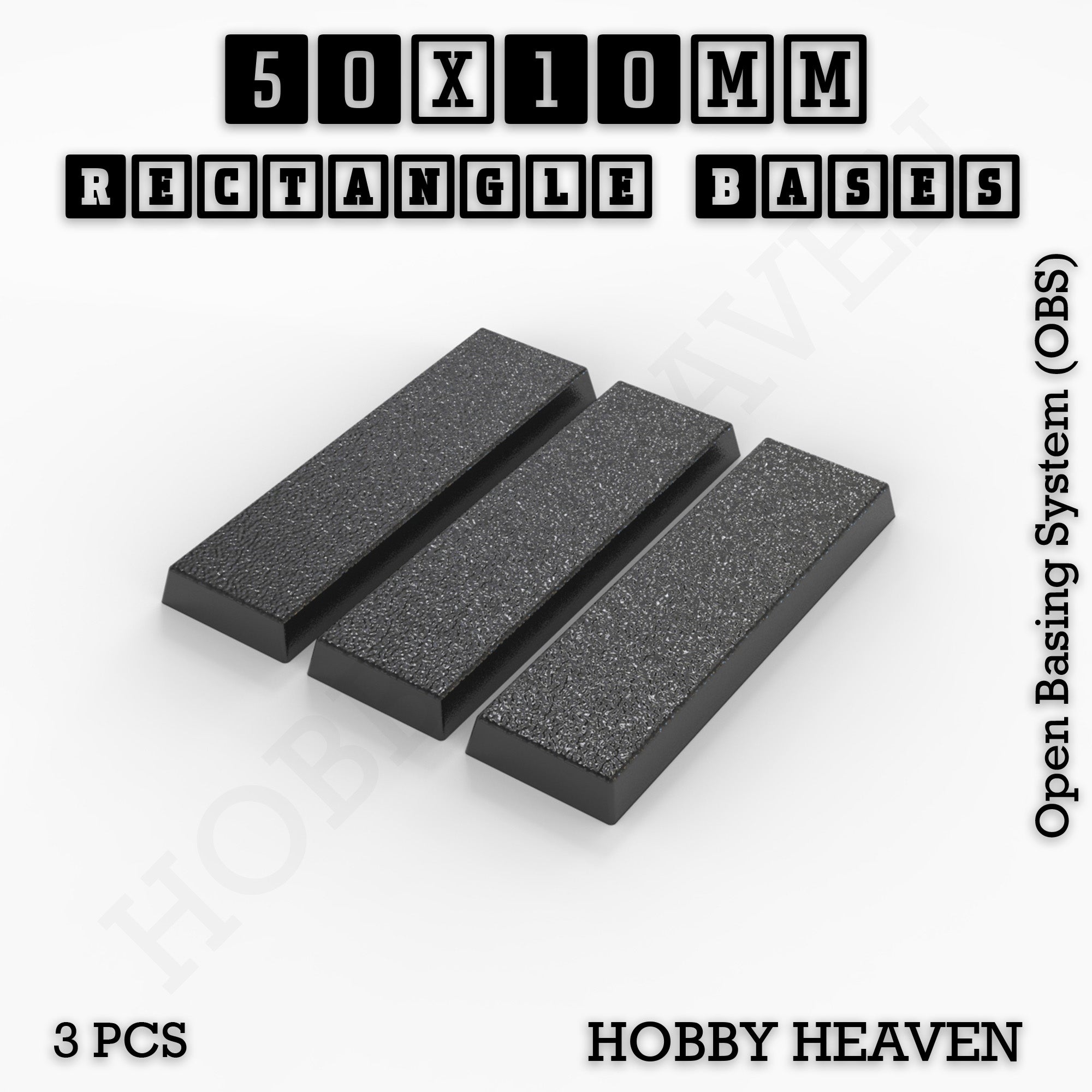 Rectangle Bases Range Sizes - 75x30mm to 125x40mm Medium Sizes 3d Print Full Range Tabletop Games