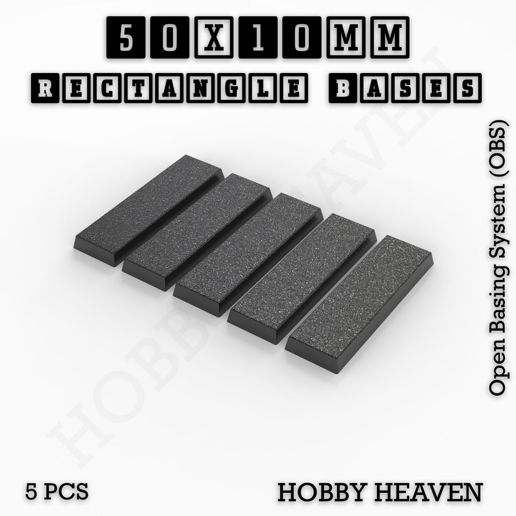 Rectangle Bases Range Sizes - 75x30mm to 125x40mm Medium Sizes 3d Print Full Range Tabletop Games