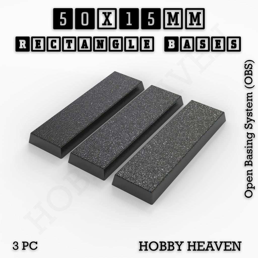Rectangle Bases Range Sizes - 75x30mm to 125x40mm Medium Sizes 3d Print Full Range Tabletop Games