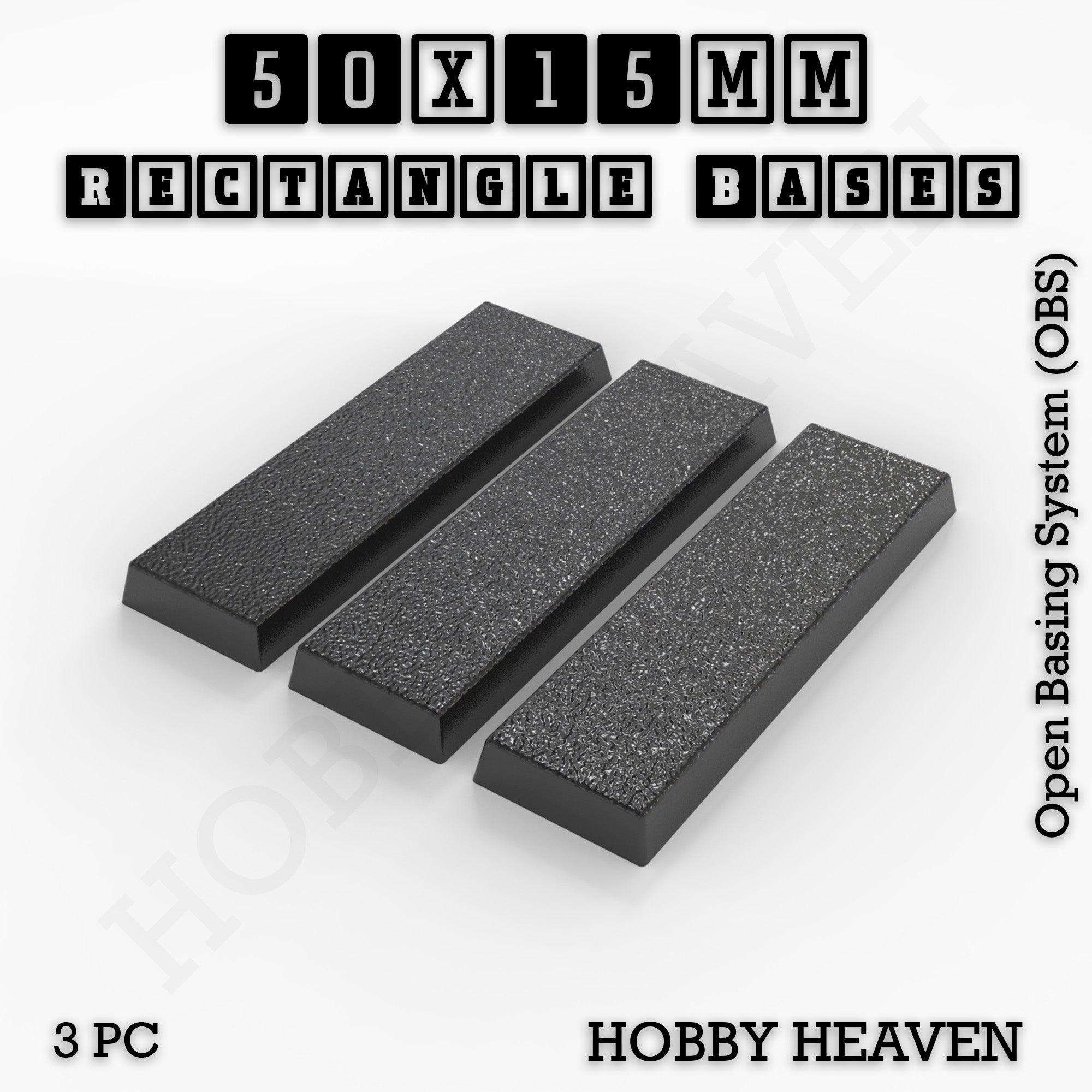 Rectangle Bases Range Sizes - 75x30mm to 125x40mm Medium Sizes 3d Print Full Range Tabletop Games