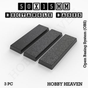 Rectangle Bases Range Sizes - 20x15mm to 75x25mm Small Sizes 3d Print Full Range Tabletop Games