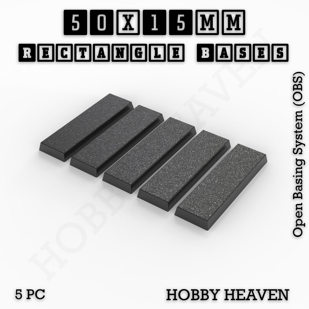 Rectangle Bases Range Sizes - 75x30mm to 125x40mm Medium Sizes 3d Print Full Range Tabletop Games