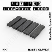 Rectangle Bases Range Sizes - 20x15mm to 75x25mm Small Sizes 3d Print Full Range Tabletop Games
