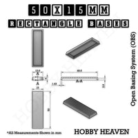 Rectangle Bases Range Sizes - 20x15mm to 75x25mm Small Sizes 3d Print Full Range Tabletop Games
