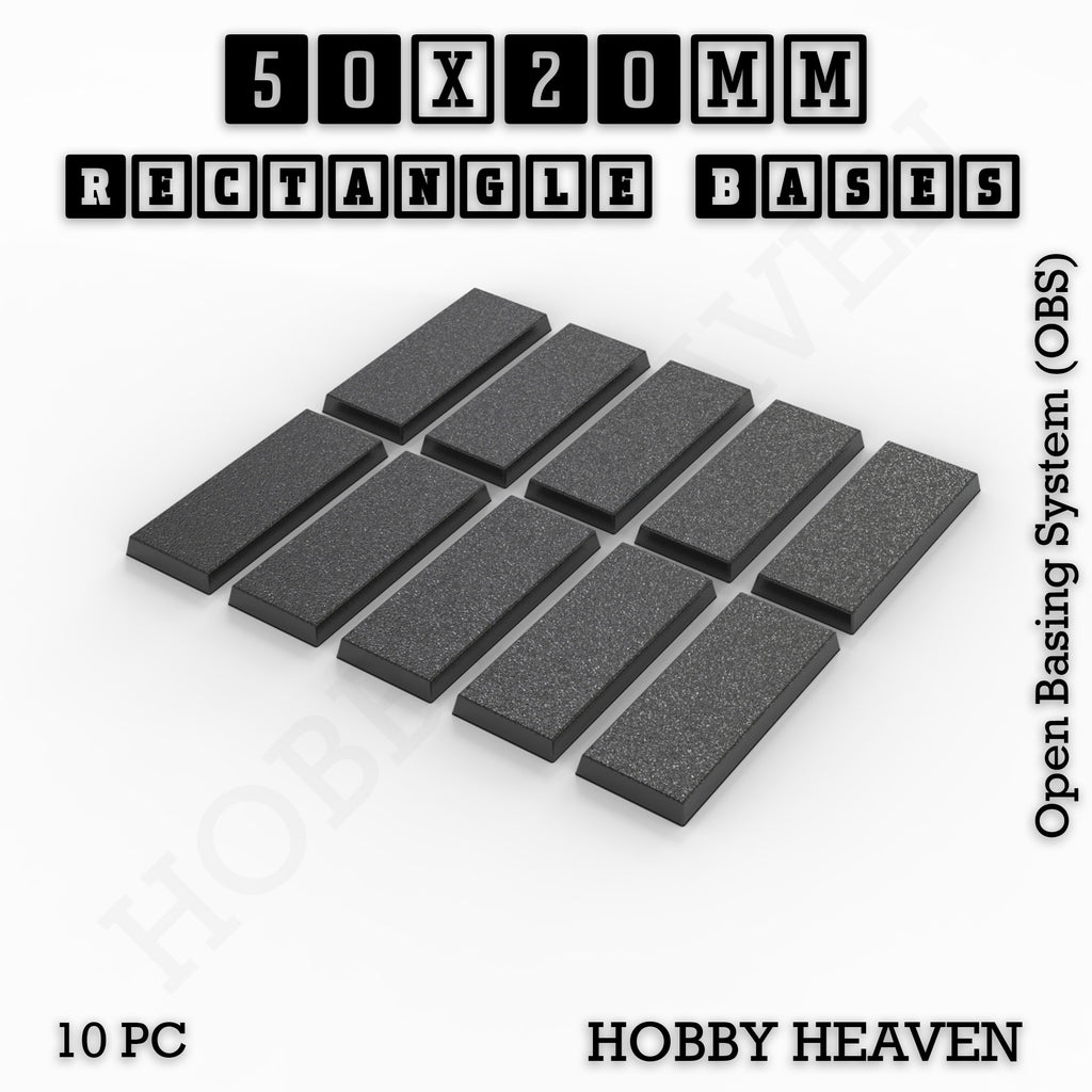Rectangle Bases Range Sizes - 75x30mm to 125x40mm Medium Sizes 3d Print Full Range Tabletop Games
