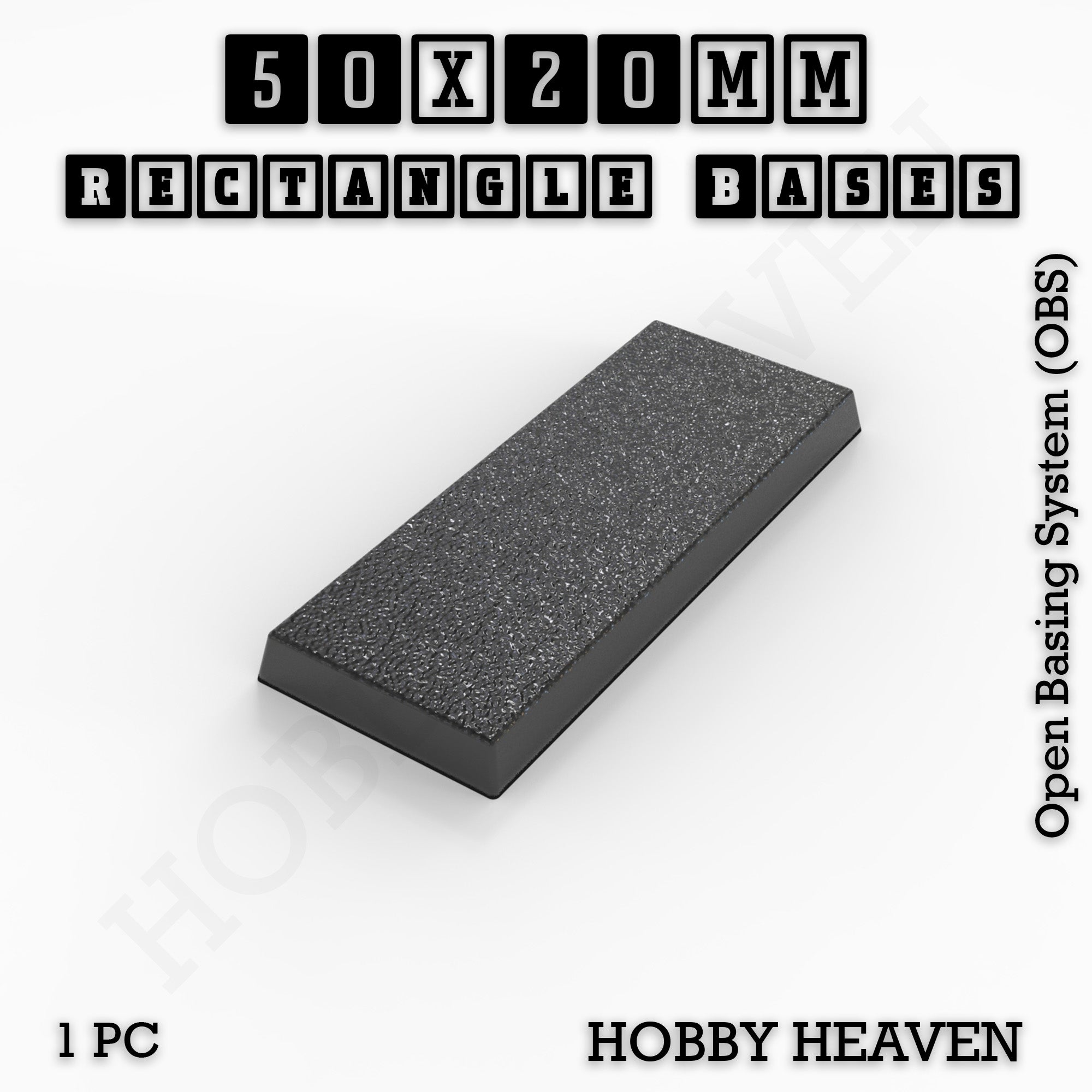 Rectangle Bases Range Sizes - 75x30mm to 125x40mm Medium Sizes 3d Print Full Range Tabletop Games