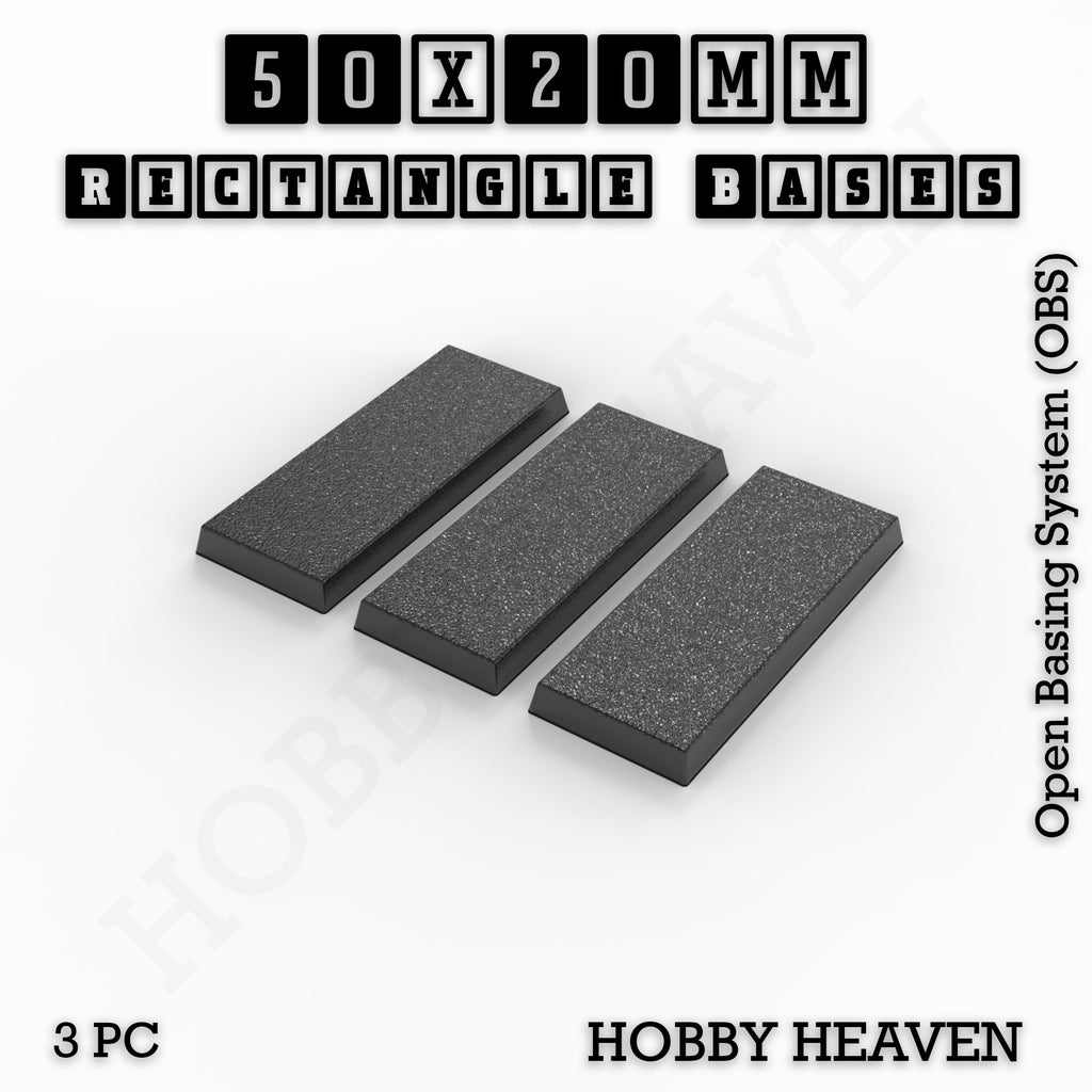 Rectangle Bases Range Sizes - 75x30mm to 125x40mm Medium Sizes 3d Print Full Range Tabletop Games