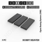 Rectangle Bases Range Sizes - 75x30mm to 125x40mm Medium Sizes 3d Print Full Range Tabletop Games