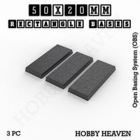 Rectangle Bases Range Sizes - 20x15mm to 75x25mm Small Sizes 3d Print Full Range Tabletop Games
