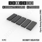 Rectangle Bases Range Sizes - 75x30mm to 125x40mm Medium Sizes 3d Print Full Range Tabletop Games