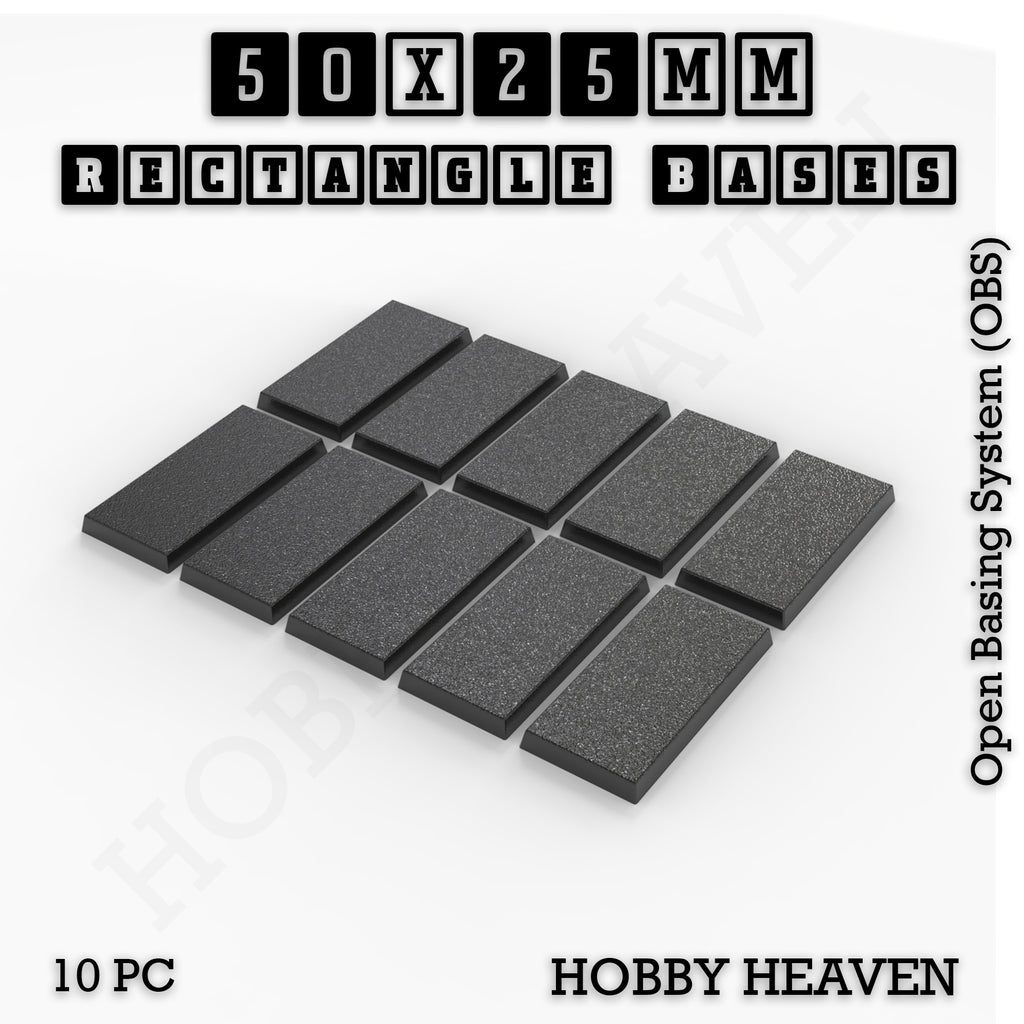 Rectangle Bases Range Sizes - 75x30mm to 125x40mm Medium Sizes 3d Print Full Range Tabletop Games