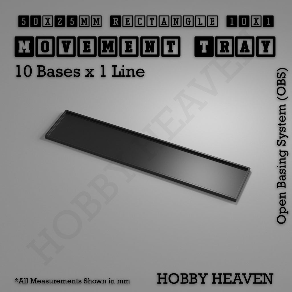 Rectangle Movement Trays | Cavalry & Monsters | 50×25-100×60mm | OBS System