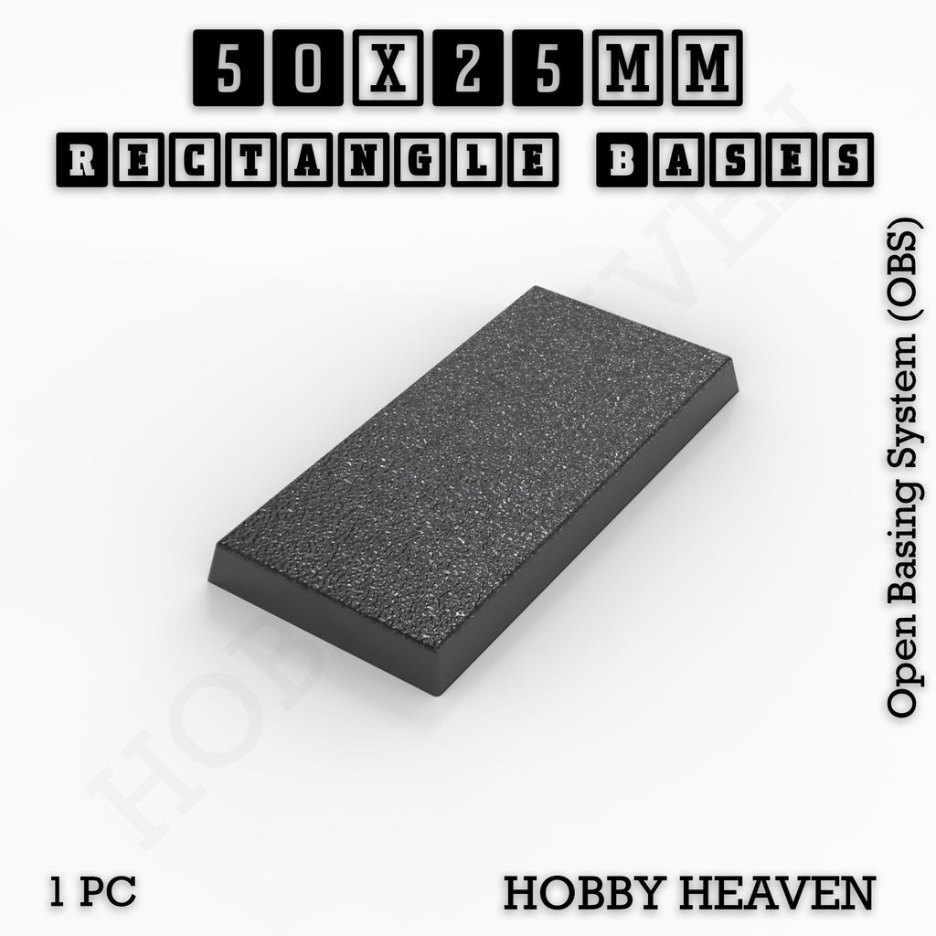 Rectangle Bases Range Sizes - 75x30mm to 125x40mm Medium Sizes 3d Print Full Range Tabletop Games