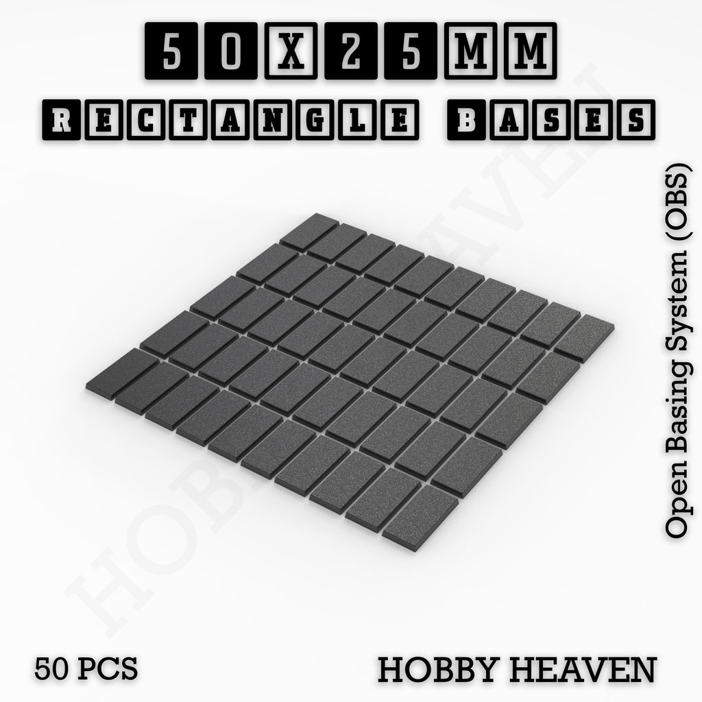 Rectangle Bases Range Sizes - 75x30mm to 125x40mm Medium Sizes 3d Print Full Range Tabletop Games