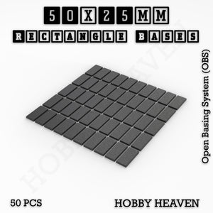 Rectangle Bases Range Sizes - 20x15mm to 75x25mm Small Sizes 3d Print Full Range Tabletop Games