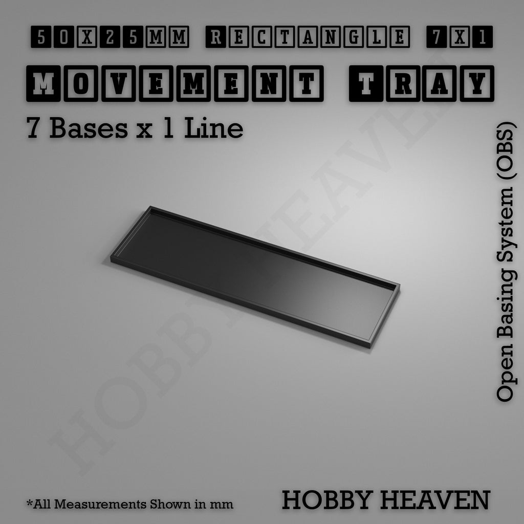 Rectangle Movement Trays | Cavalry & Monsters | 50×25-100×60mm | OBS System