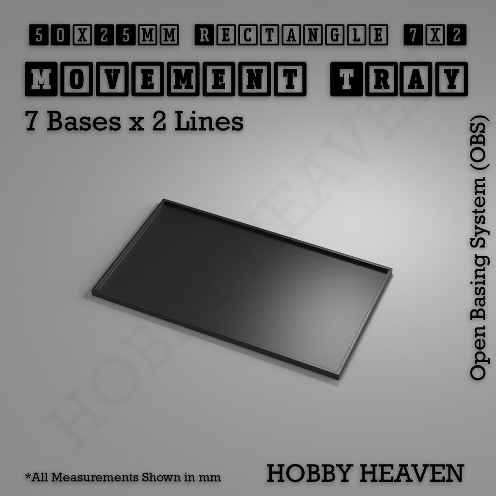 Rectangle Movement Trays | Cavalry & Monsters | 50×25-100×60mm | OBS System