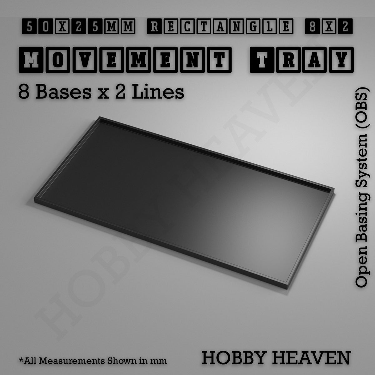 Rectangle Movement Trays | Cavalry & Monsters | 50×25-100×60mm | OBS System