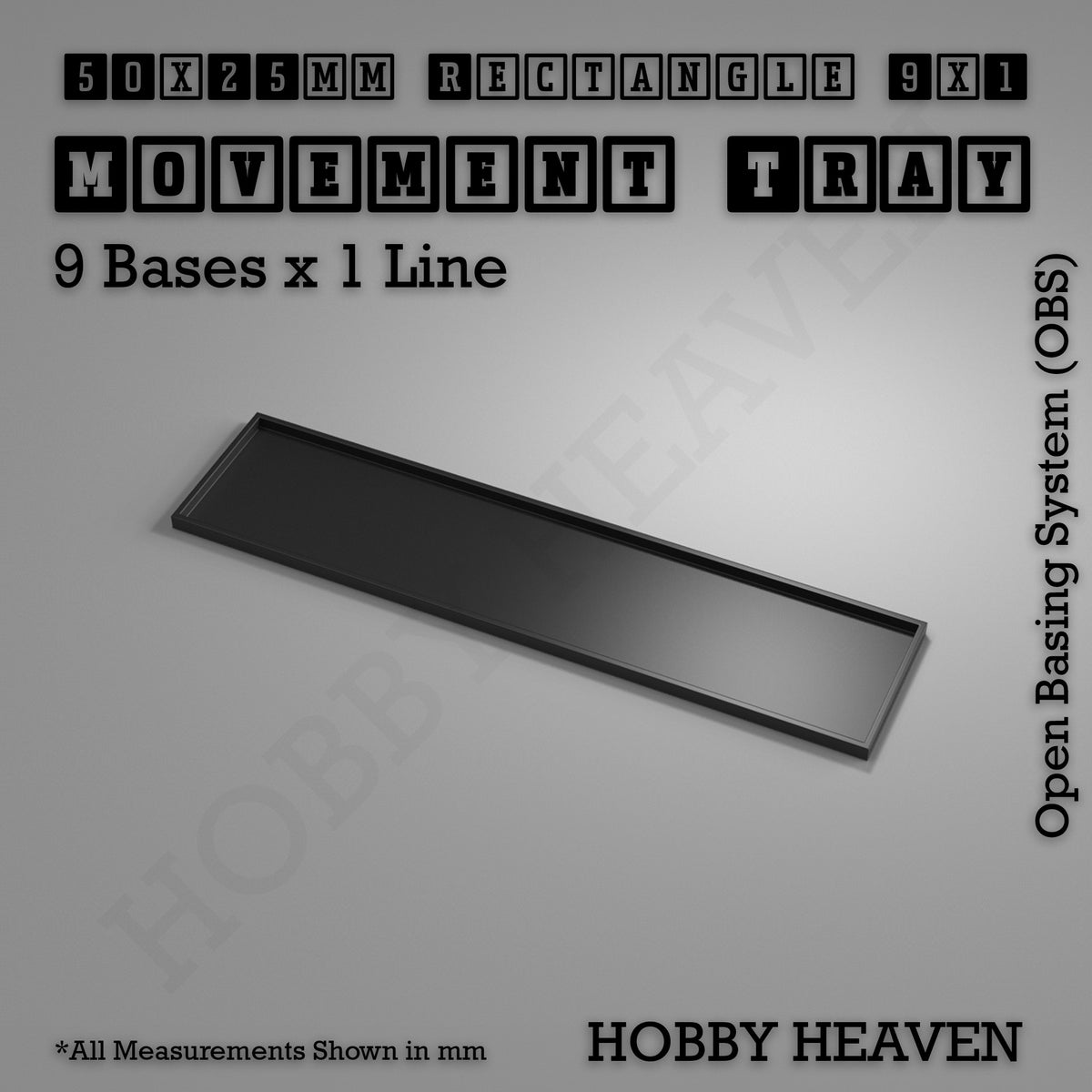 Rectangle Movement Trays | Cavalry & Monsters | 50×25-100×60mm | OBS System